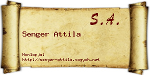 Senger Attila névjegykártya